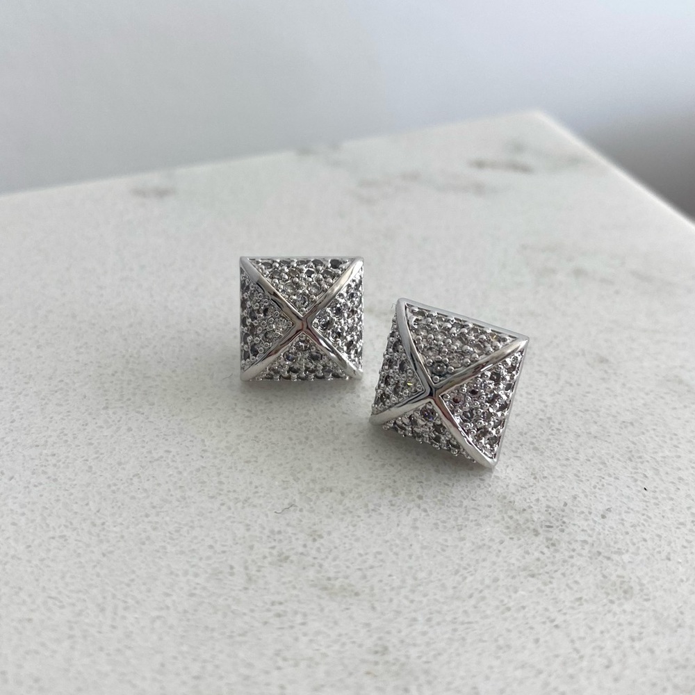 Pyramid Stud Earrings - image 1